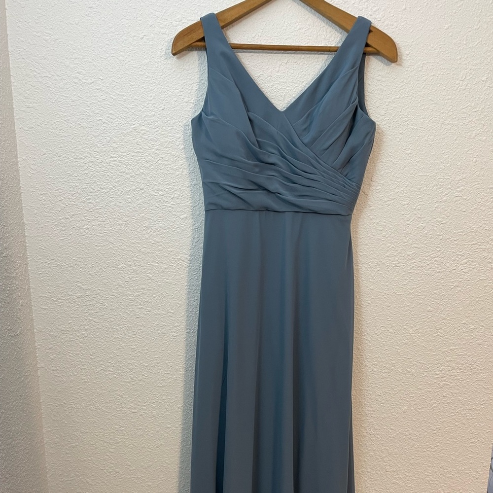 Kennedy Blue size 6, Slate Blue, V- Neck Bridesmaid Dress